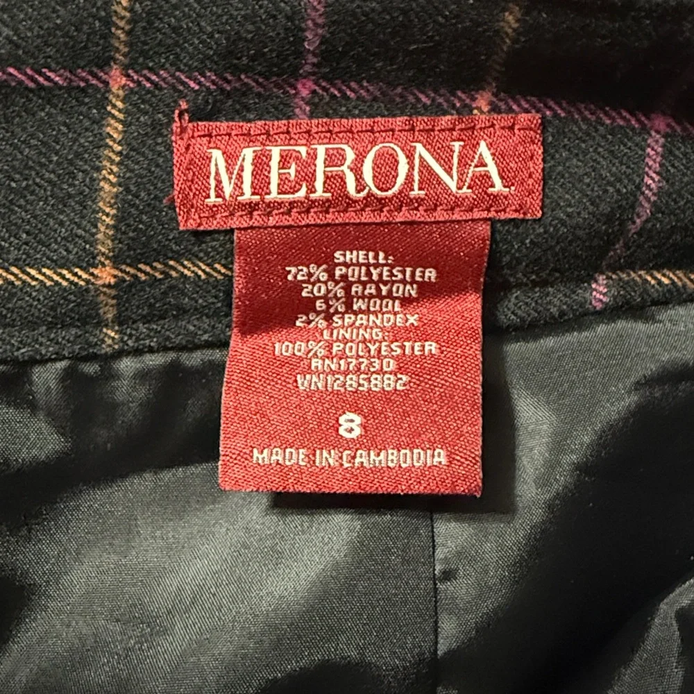 Merona Wool Blend Plaid Lined Mini Skirt Size: M